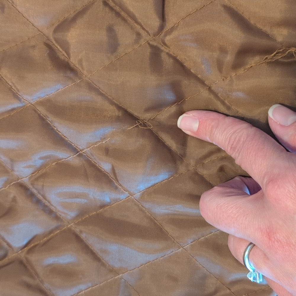 Brown 100% Leather Zip Up Jacket With Fringe Arms. Comint Brown Leather Coat - Picture 8 of 15